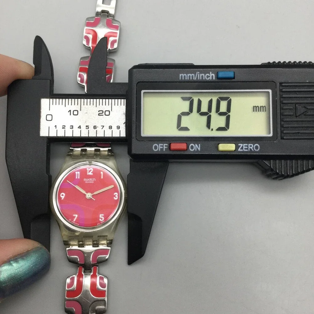 Swatch Candle Dinner Womens Watch 25mm Pink Dial Stainless Enamel New Battery 6